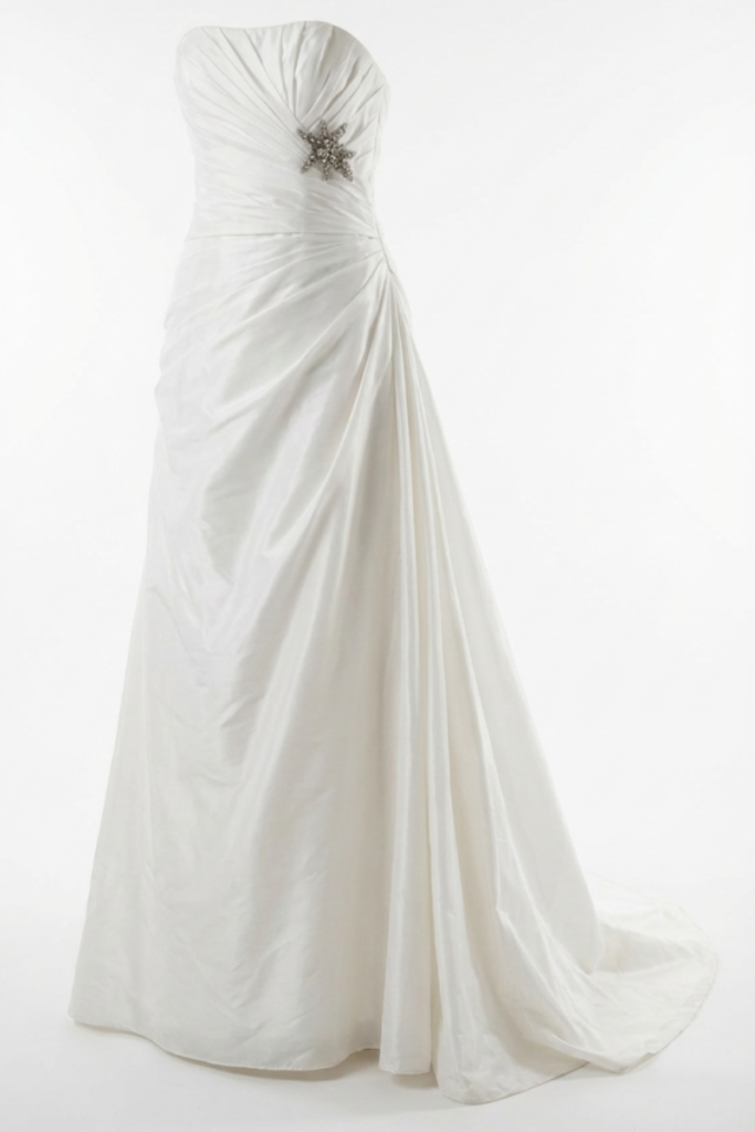 Maggie Sottero bruidsjurk maat 38 – Taffetta, A-lijn, Light Ivory – Luxe design